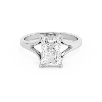 Emerald Solitaire Lab Grown Diamond Engagement Ring