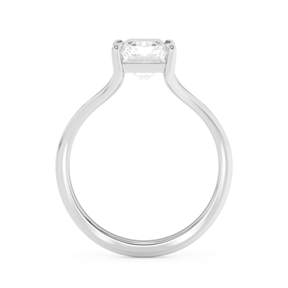 Emerald Solitaire Lab Grown Diamond Engagement Ring