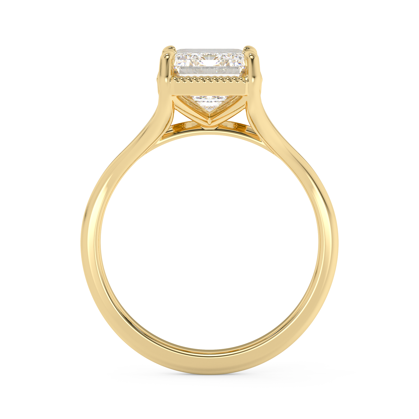 Emerald Solitaire Lab Grown Diamond Engagement Ring