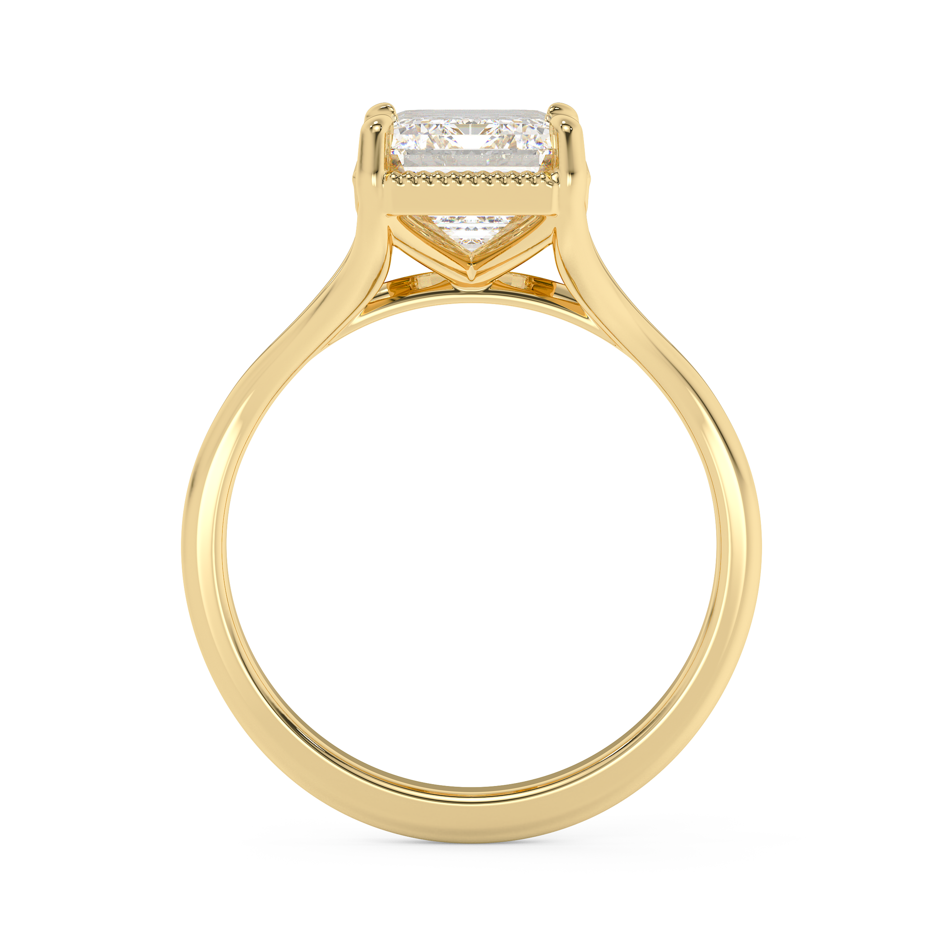 Emerald Solitaire Lab Grown Diamond Engagement Ring