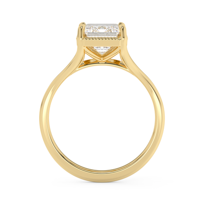Emerald Solitaire Lab Grown Diamond Engagement Ring