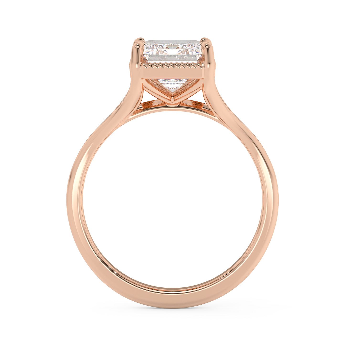 Emerald Solitaire Lab Grown Diamond Engagement Ring