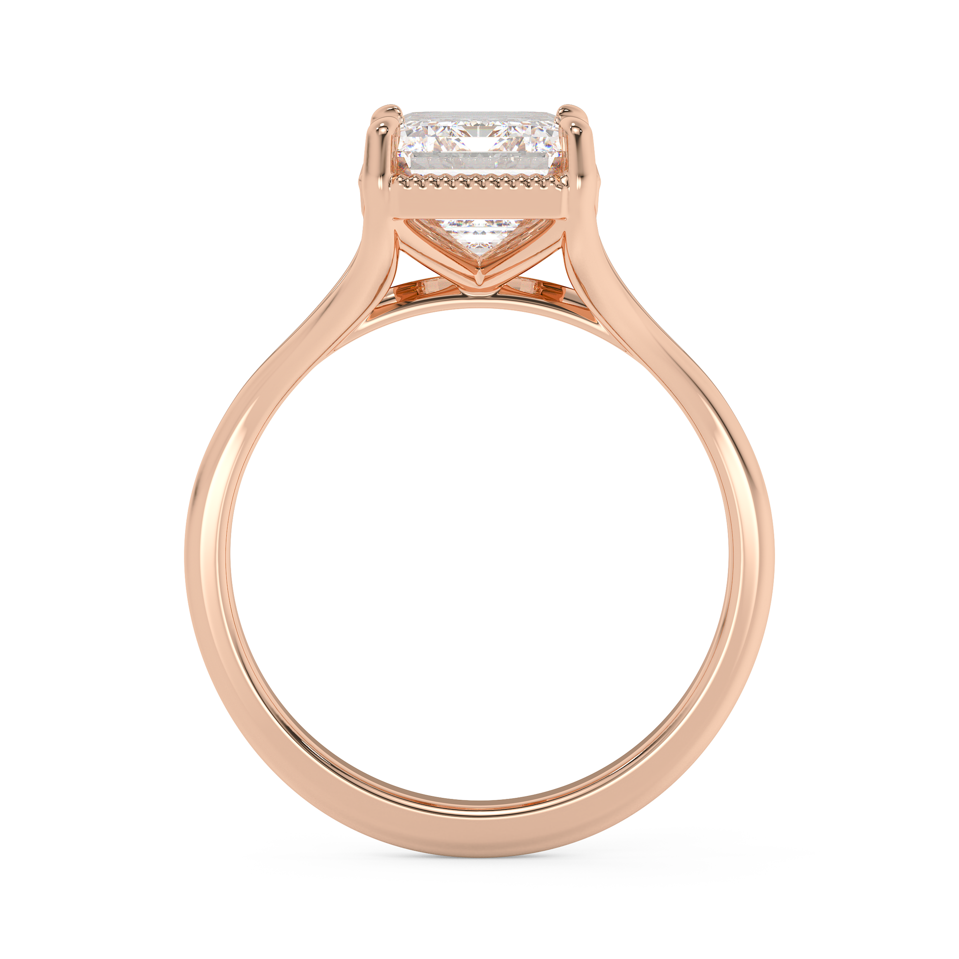Emerald Solitaire Lab Grown Diamond Engagement Ring