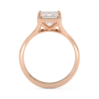 Emerald Solitaire Lab Grown Diamond Engagement Ring