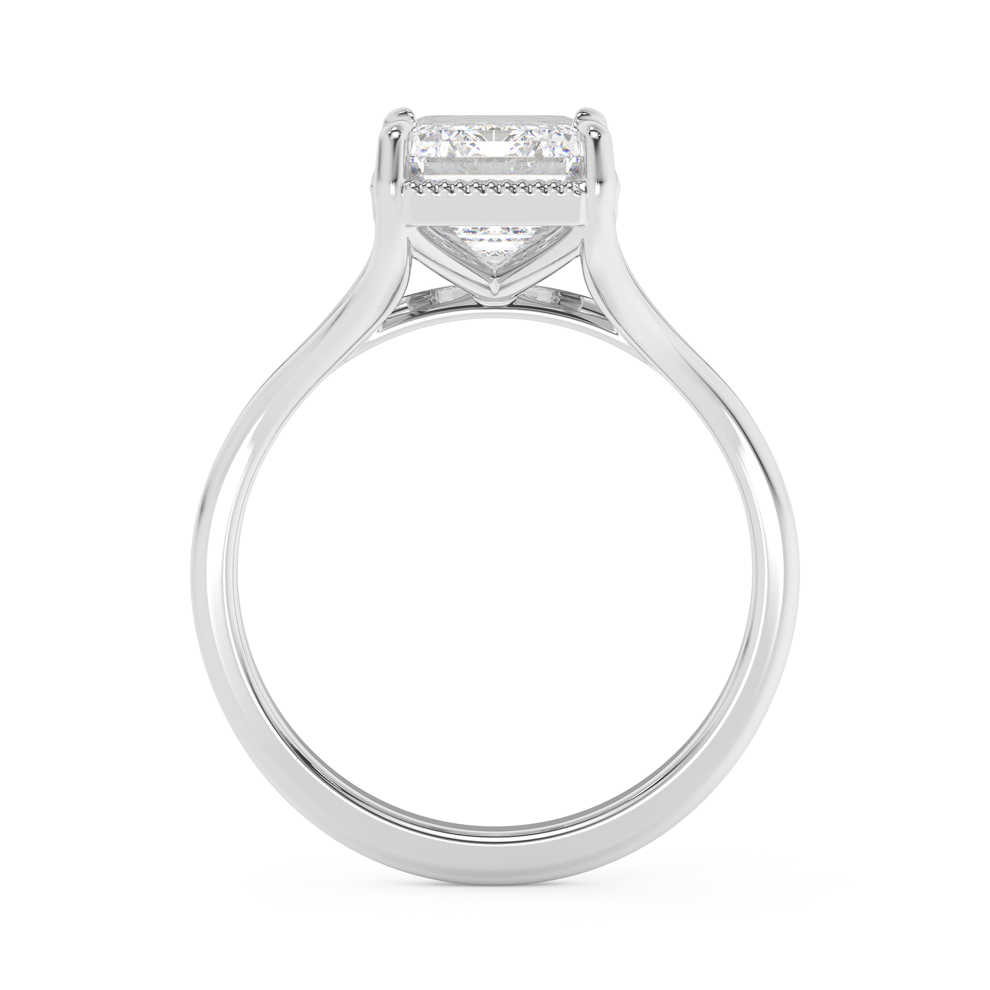 Emerald Solitaire Lab Grown Diamond Engagement Ring
