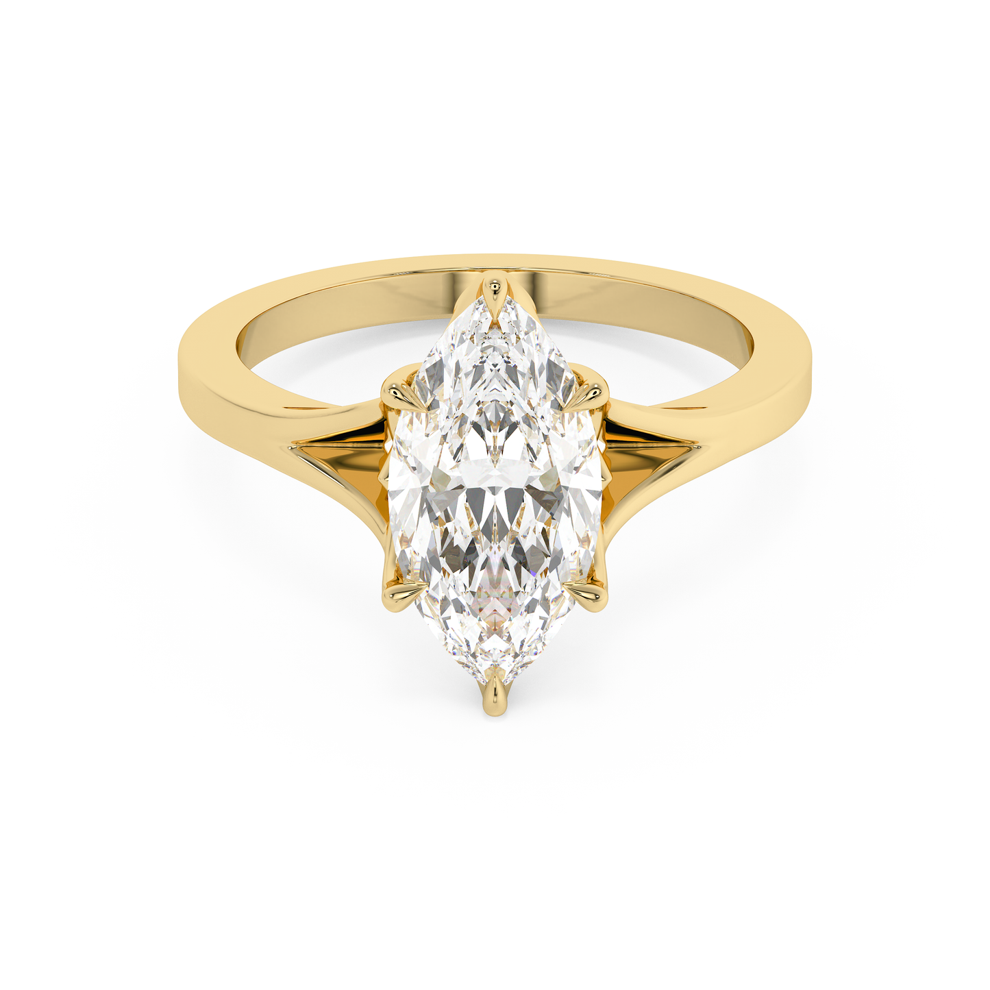 Emerald Solitaire Lab Grown Diamond Engagement Ring