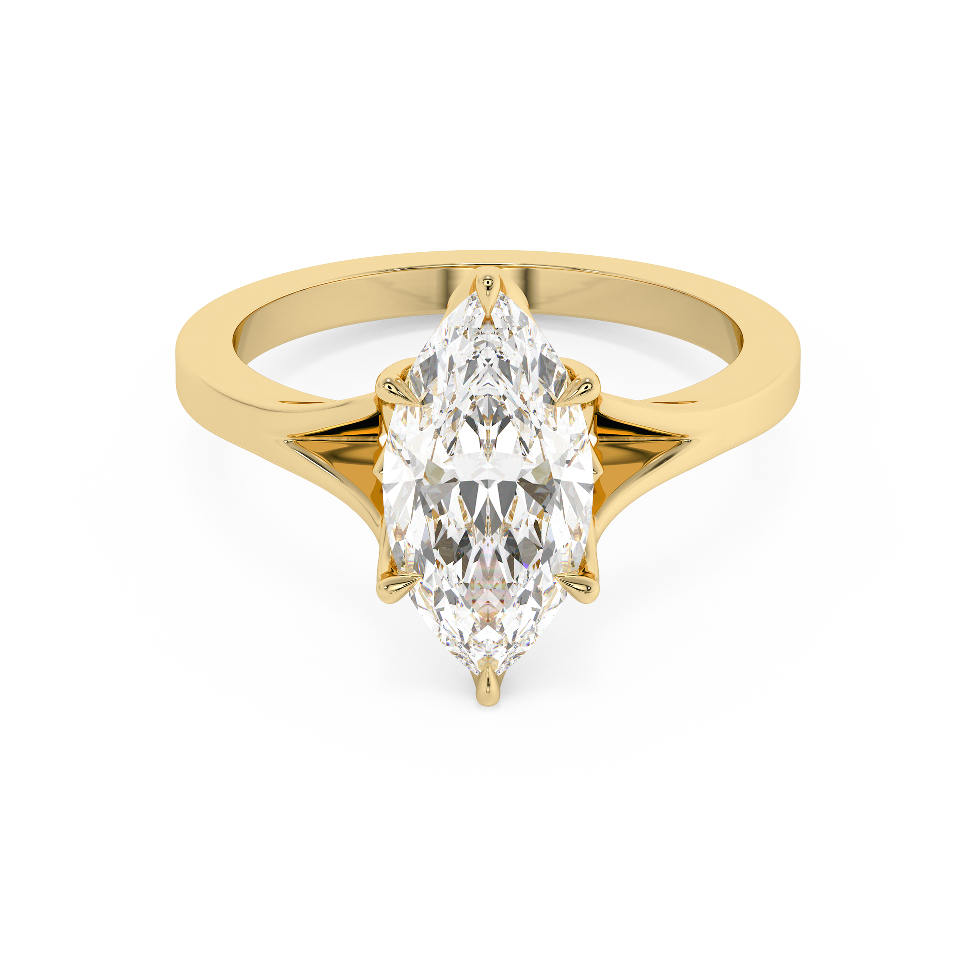 Emerald Solitaire Lab Grown Diamond Engagement Ring