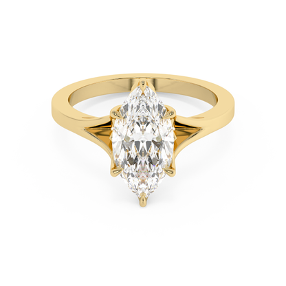 Emerald Solitaire Lab Grown Diamond Engagement Ring