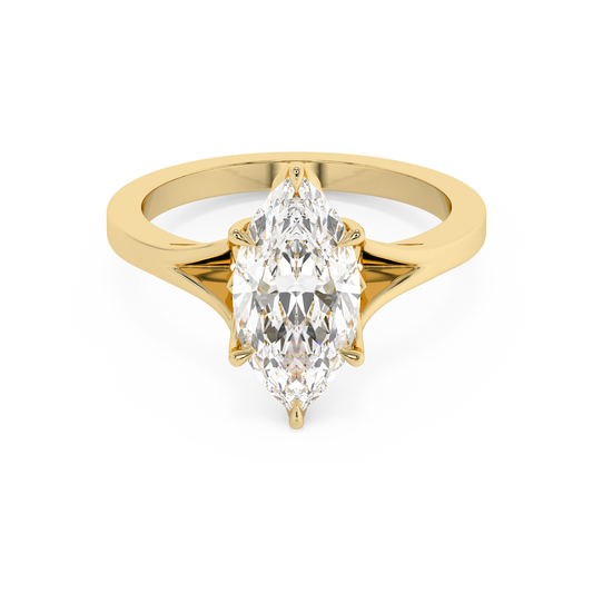 Emerald Solitaire Lab Grown Diamond Engagement Ring