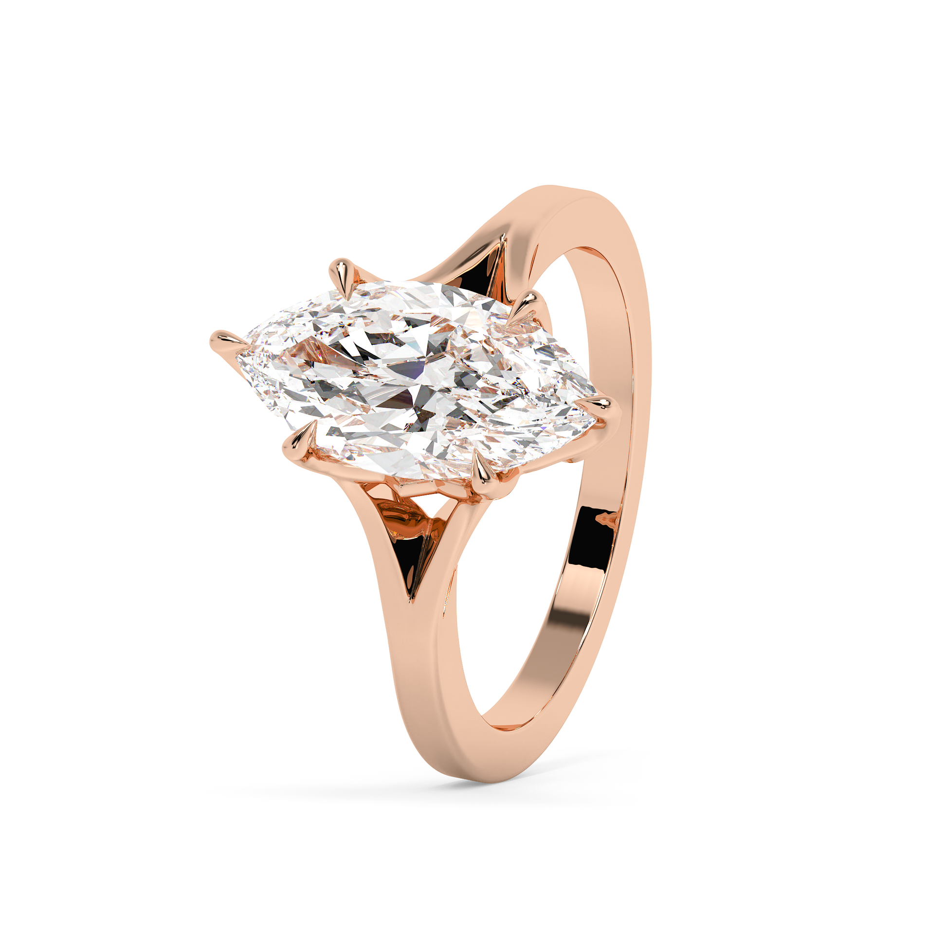 Emerald Solitaire Lab Grown Diamond Engagement Ring