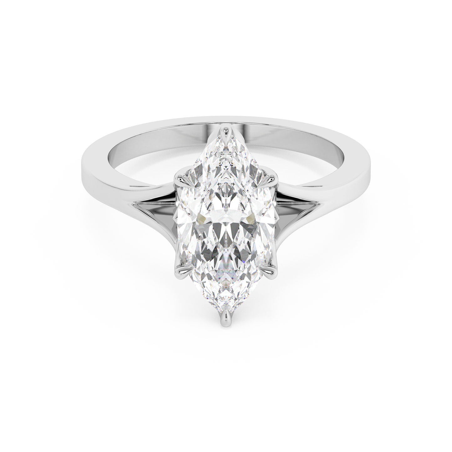 Emerald Solitaire Lab Grown Diamond Engagement Ring