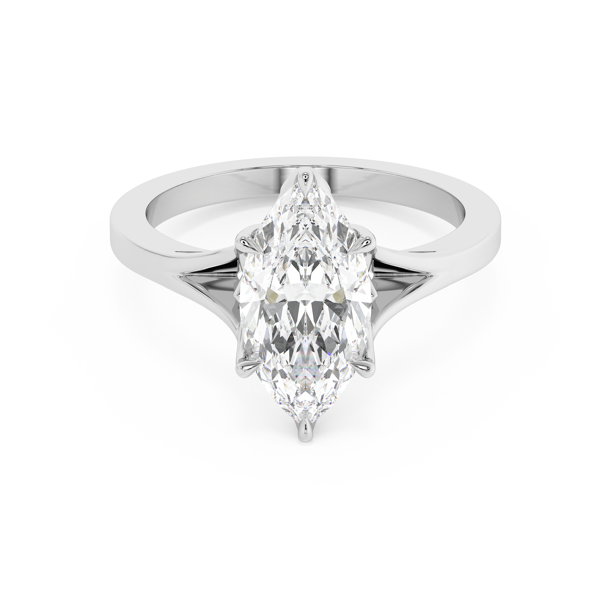 Emerald Solitaire Lab Grown Diamond Engagement Ring