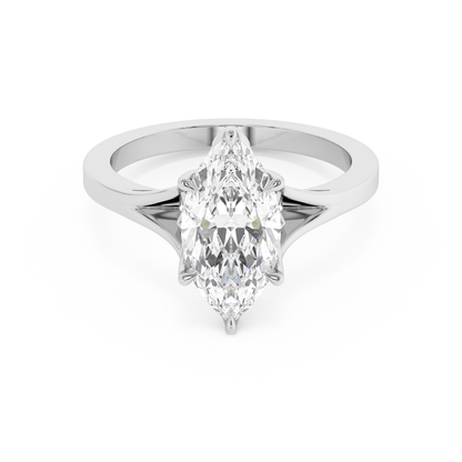 Emerald Solitaire Lab Grown Diamond Engagement Ring
