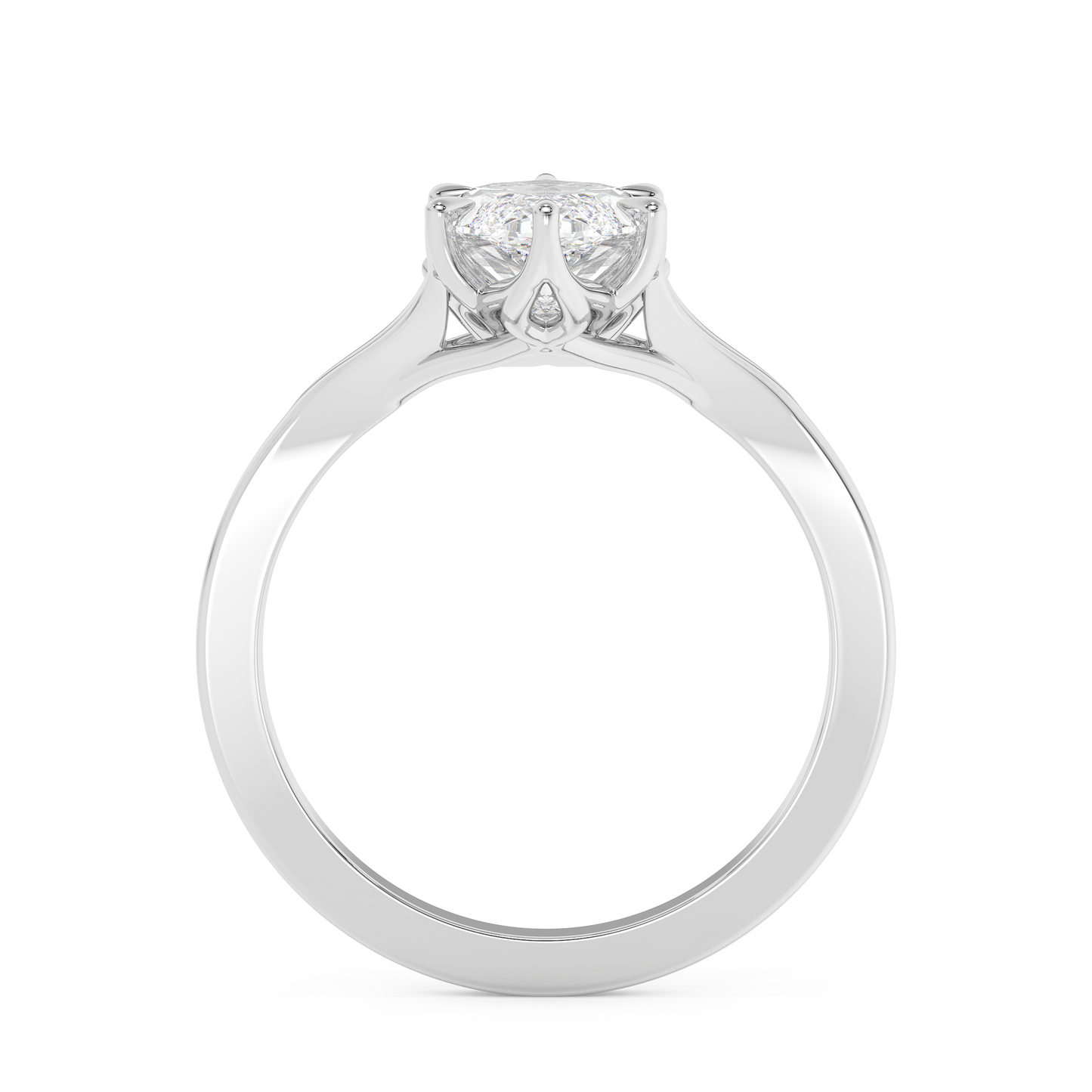 Emerald Solitaire Lab Grown Diamond Engagement Ring