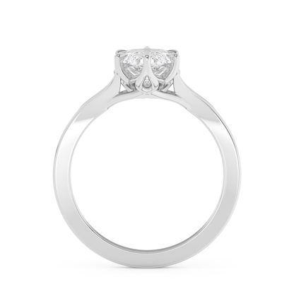 Emerald Solitaire Lab Grown Diamond Engagement Ring