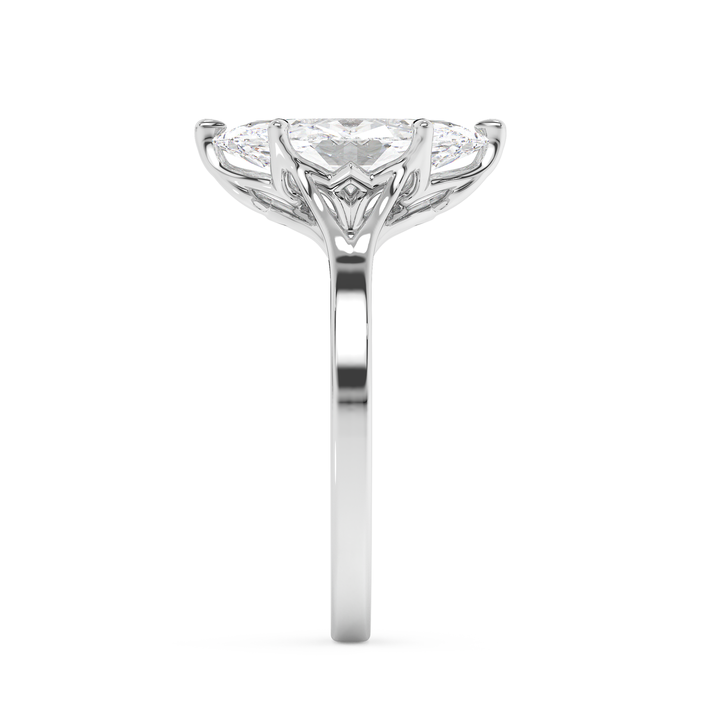 Emerald Solitaire Lab Grown Diamond Engagement Ring
