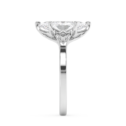 Emerald Solitaire Lab Grown Diamond Engagement Ring