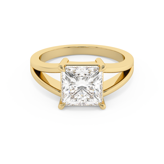 Emerald Solitaire Lab Grown Diamond Engagement Ring