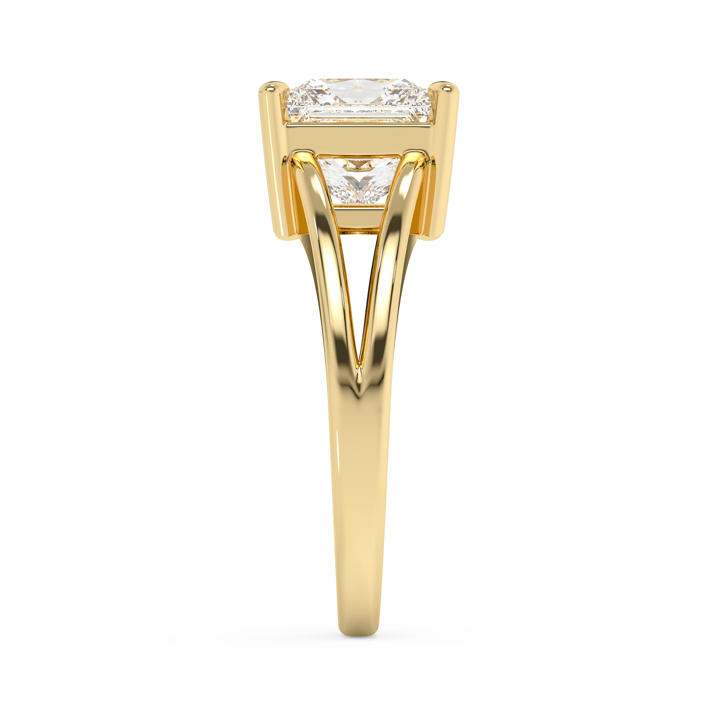 Emerald Solitaire Lab Grown Diamond Engagement Ring