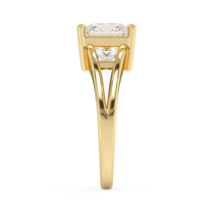 Emerald Solitaire Lab Grown Diamond Engagement Ring