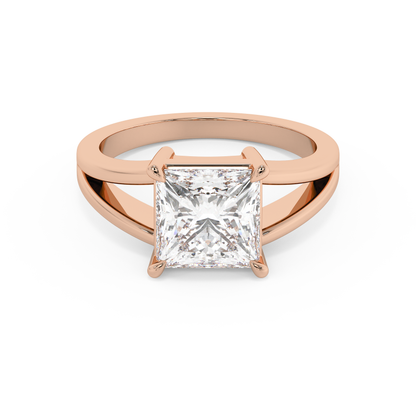 Emerald Solitaire Lab Grown Diamond Engagement Ring