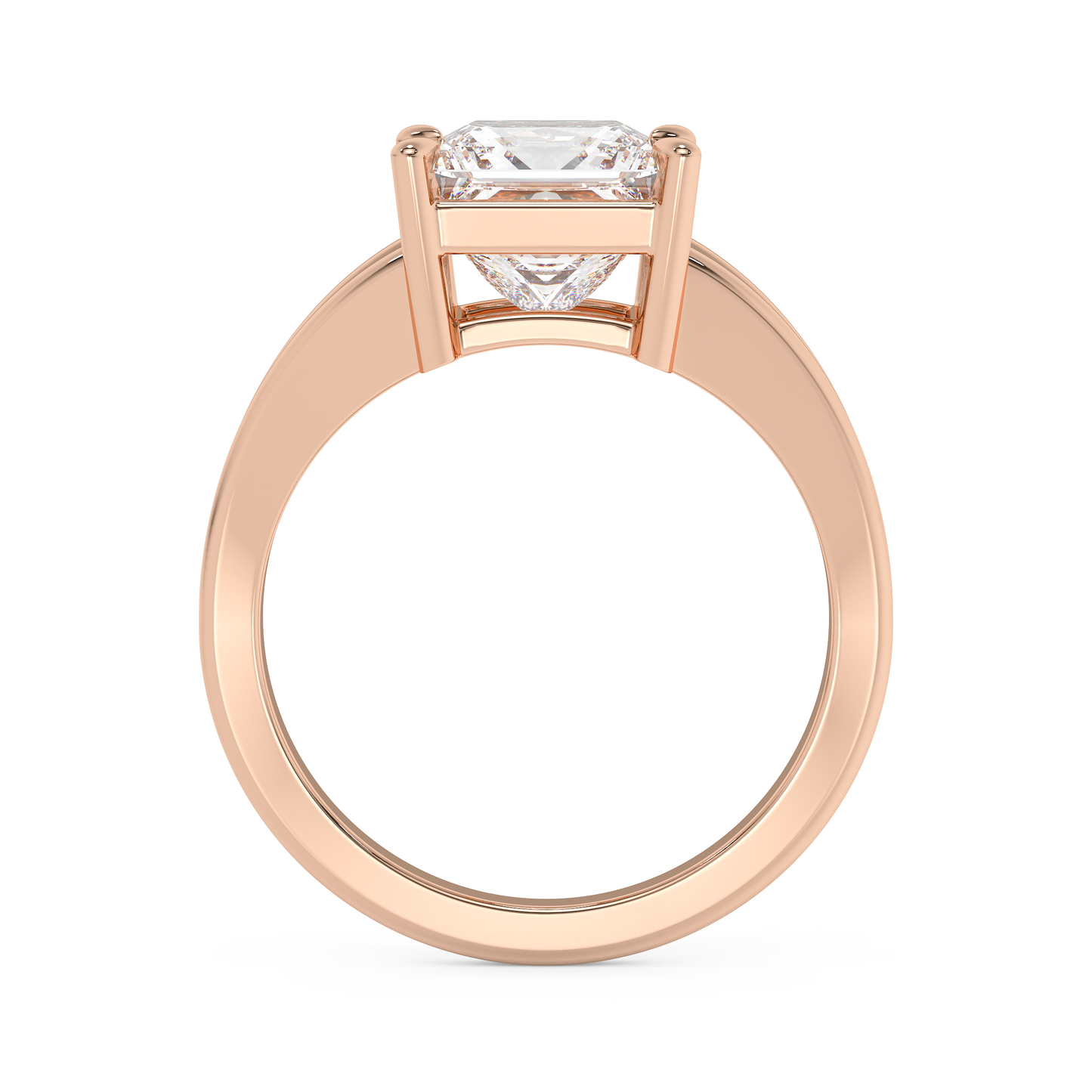 Emerald Solitaire Lab Grown Diamond Engagement Ring