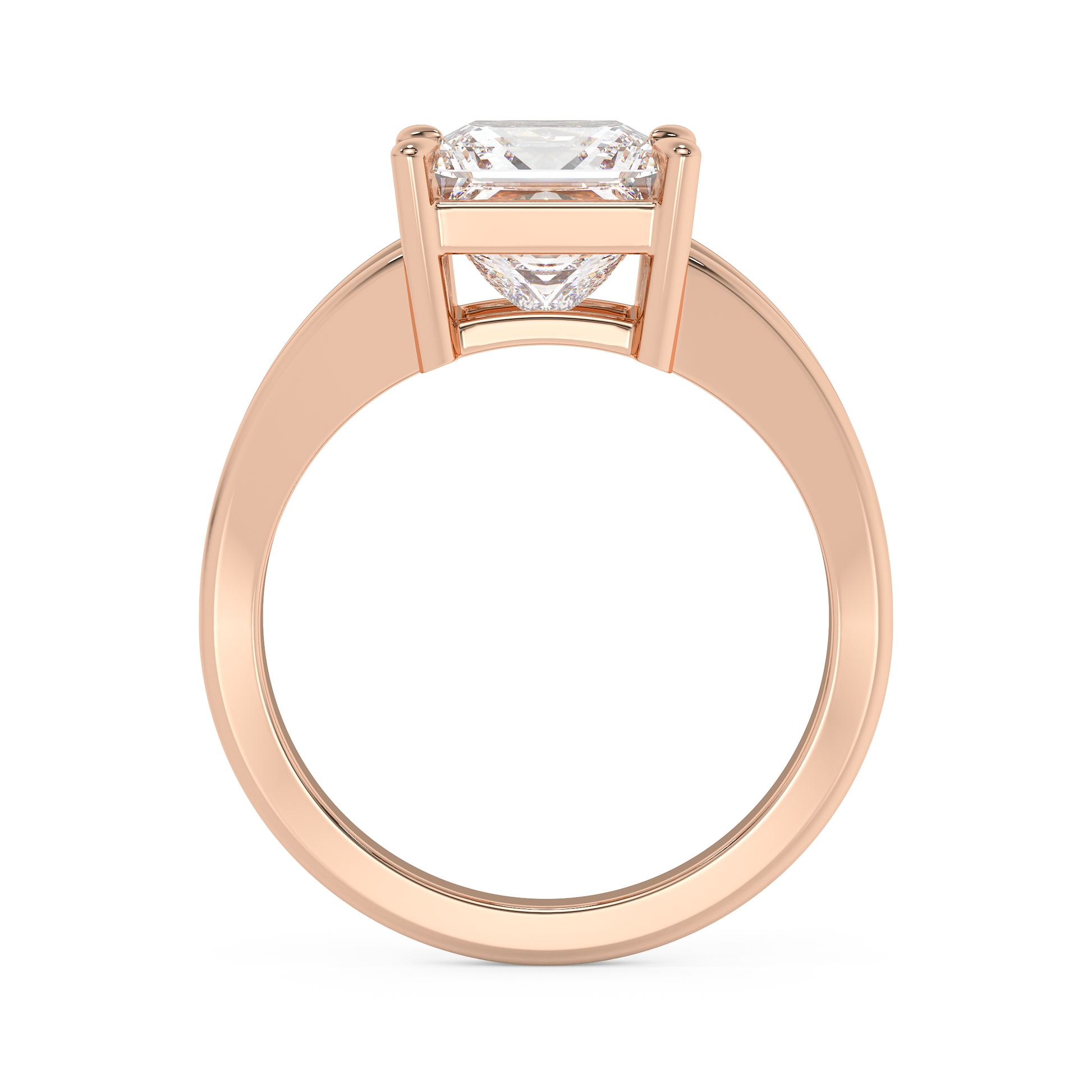 Emerald Solitaire Lab Grown Diamond Engagement Ring