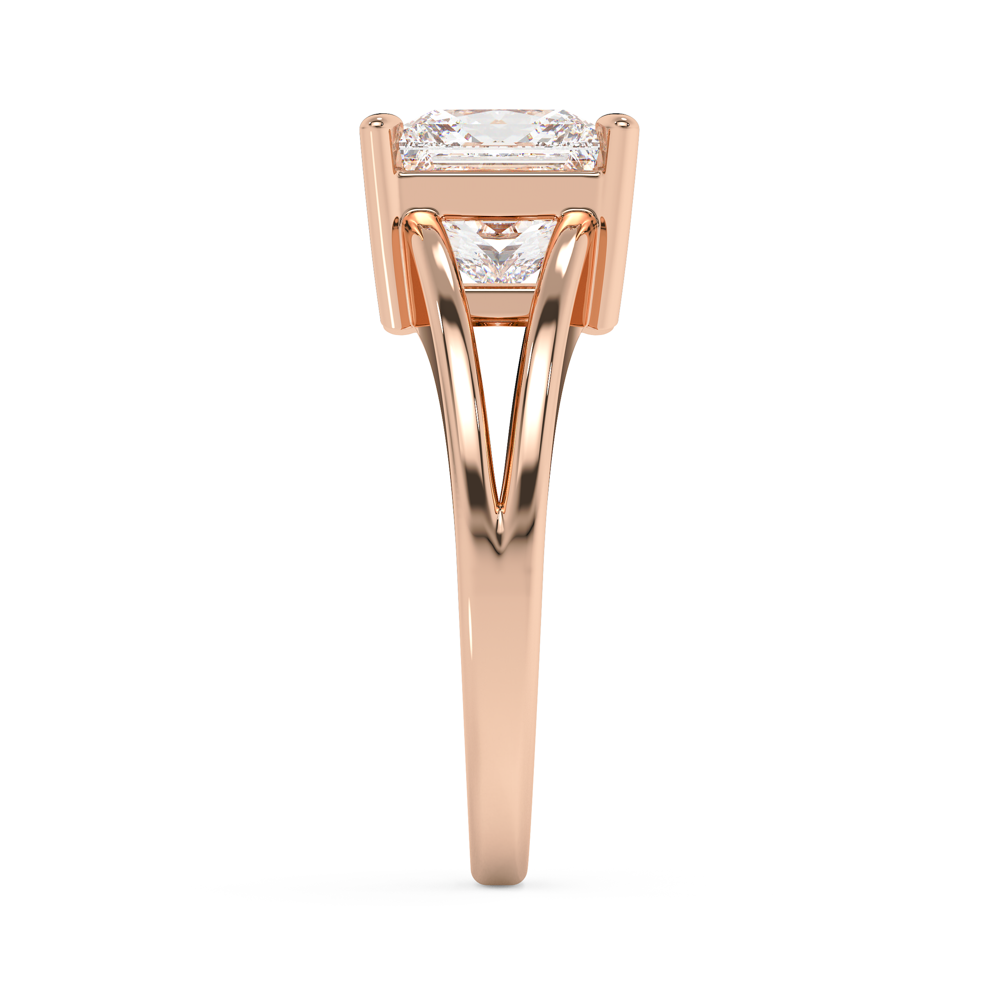 Emerald Solitaire Lab Grown Diamond Engagement Ring