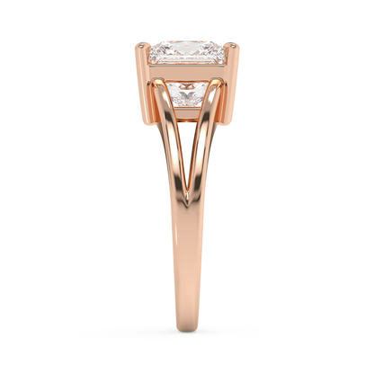 Emerald Solitaire Lab Grown Diamond Engagement Ring