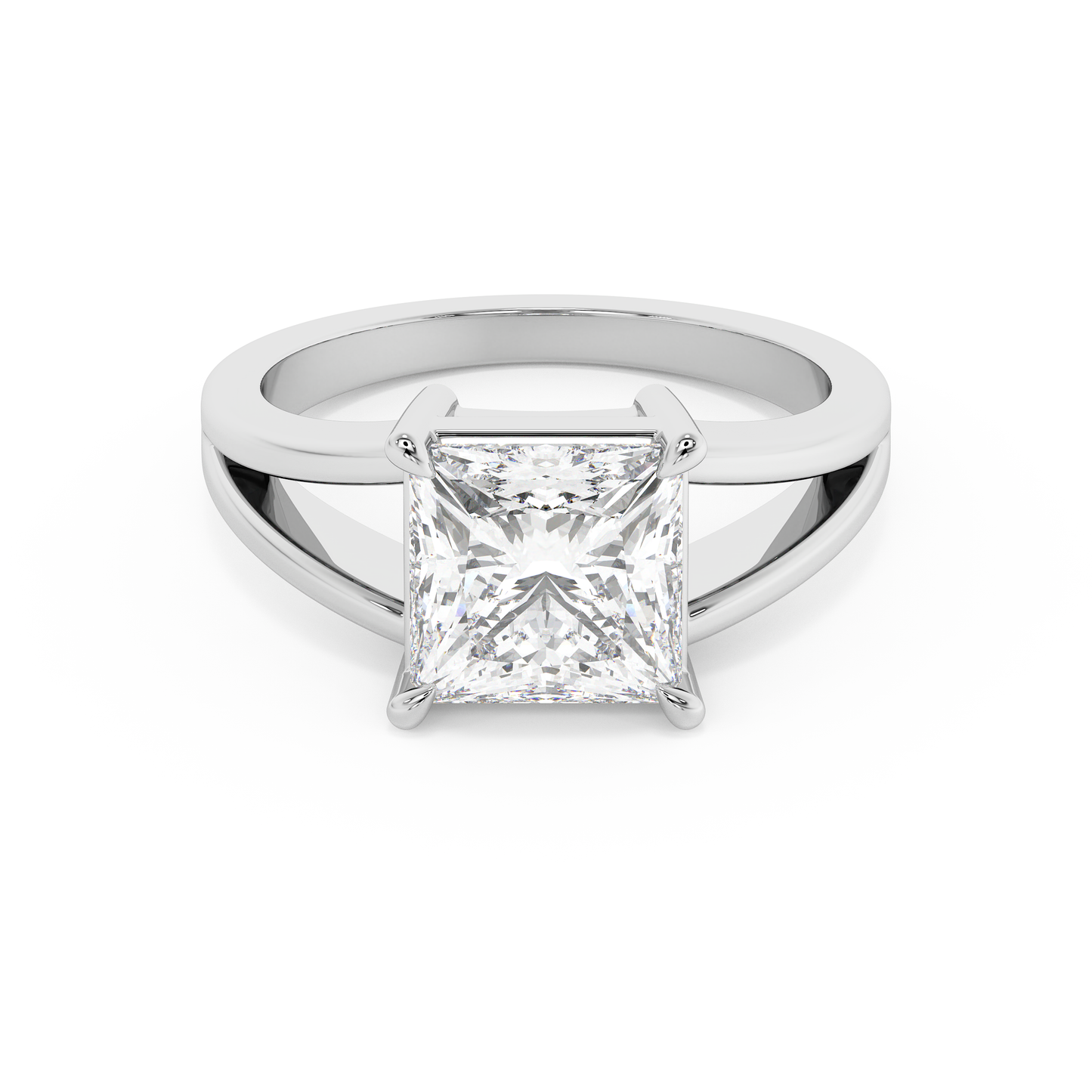 Emerald Solitaire Lab Grown Diamond Engagement Ring