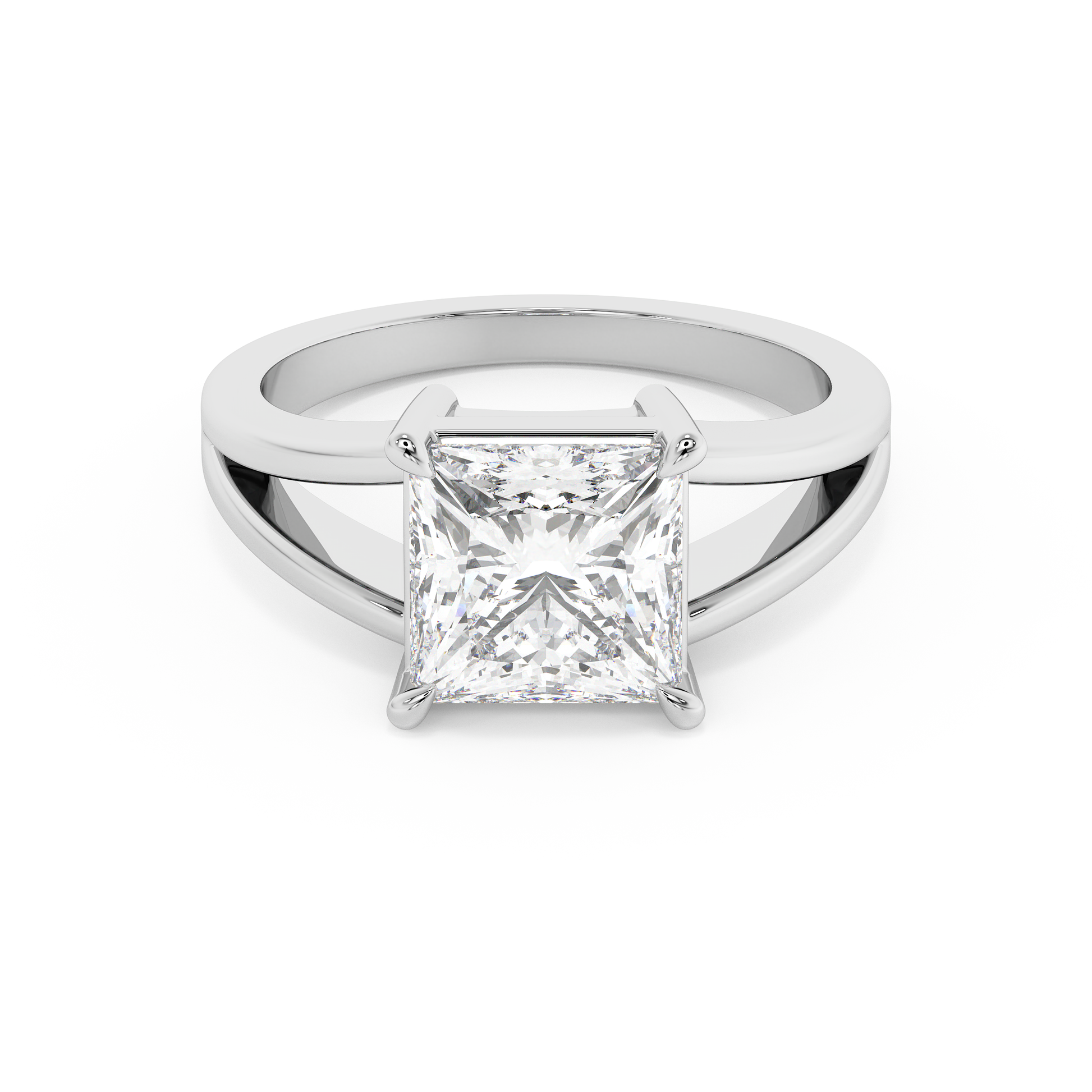 Emerald Solitaire Lab Grown Diamond Engagement Ring