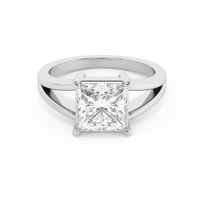 Emerald Solitaire Lab Grown Diamond Engagement Ring