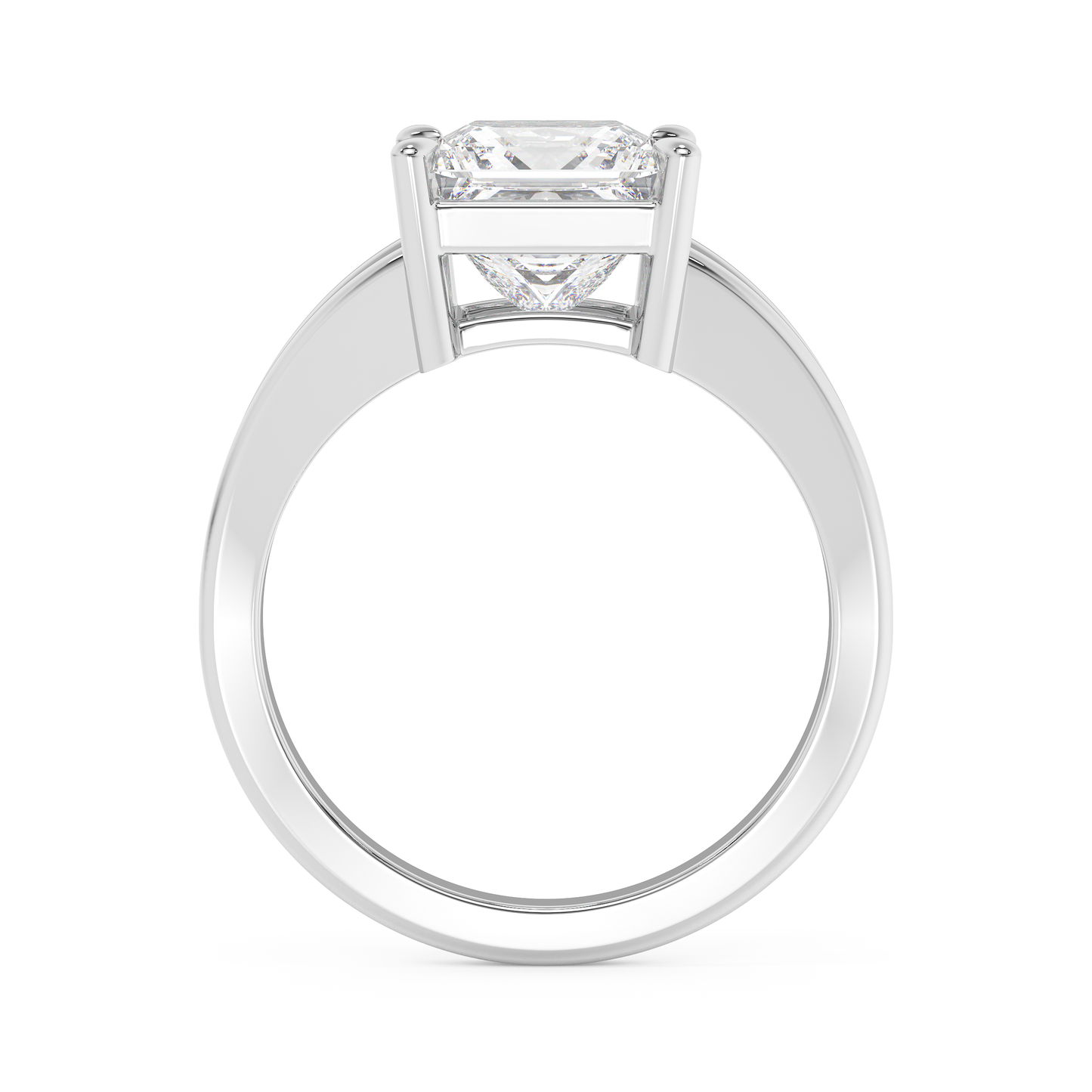 Emerald Solitaire Lab Grown Diamond Engagement Ring