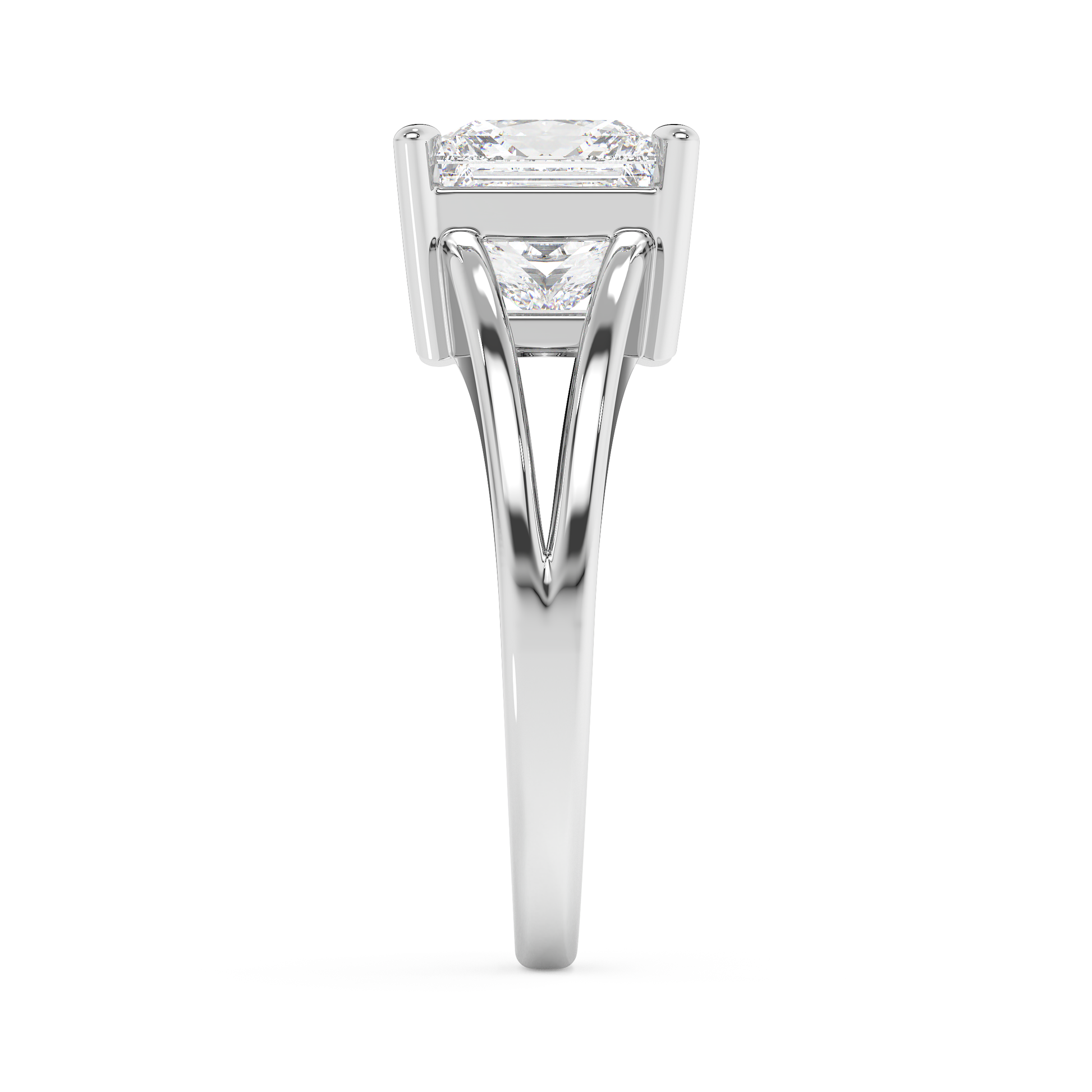 Emerald Solitaire Lab Grown Diamond Engagement Ring
