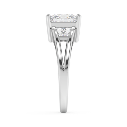 Emerald Solitaire Lab Grown Diamond Engagement Ring