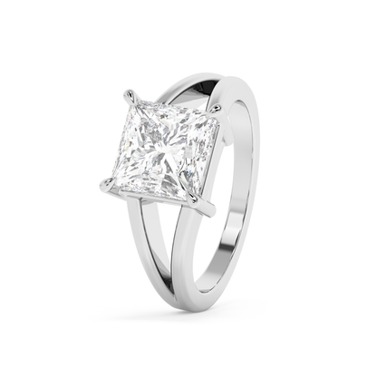 Emerald Solitaire Lab Grown Diamond Engagement Ring