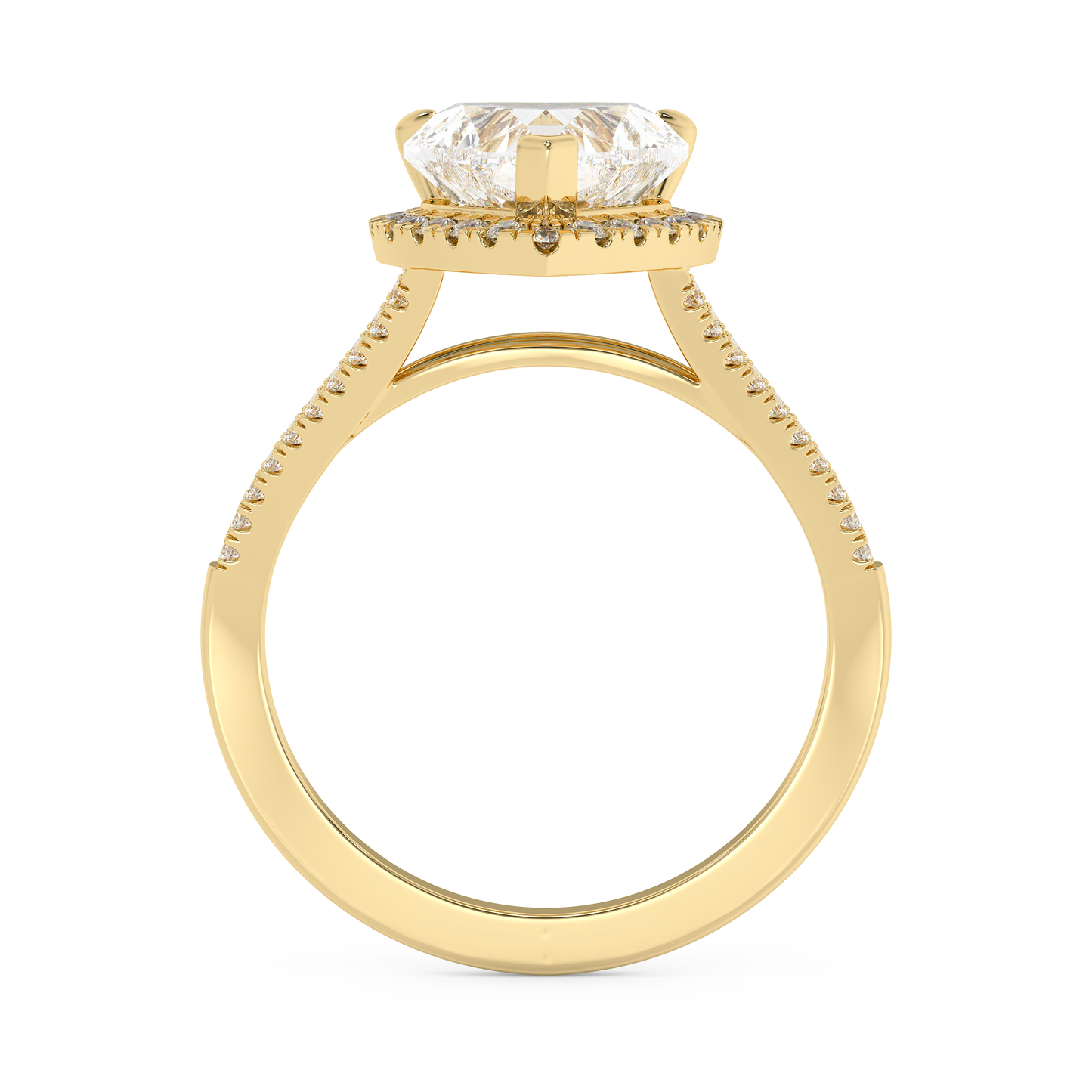 Emerald Solitaire Lab Grown Diamond Engagement Ring