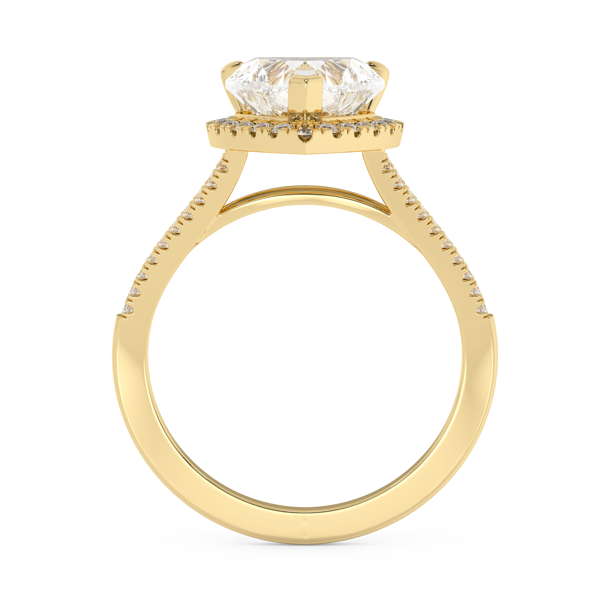 Emerald Solitaire Lab Grown Diamond Engagement Ring