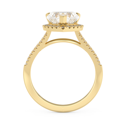 Emerald Solitaire Lab Grown Diamond Engagement Ring