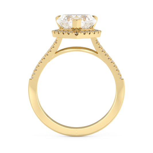 Emerald Solitaire Lab Grown Diamond Engagement Ring