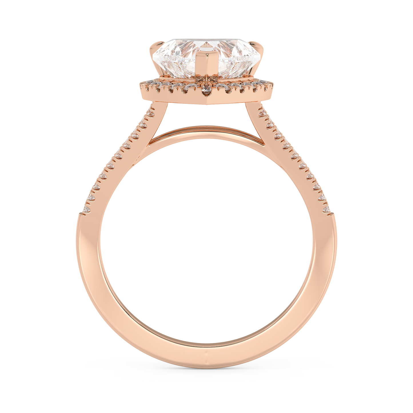 Emerald Solitaire Lab Grown Diamond Engagement Ring