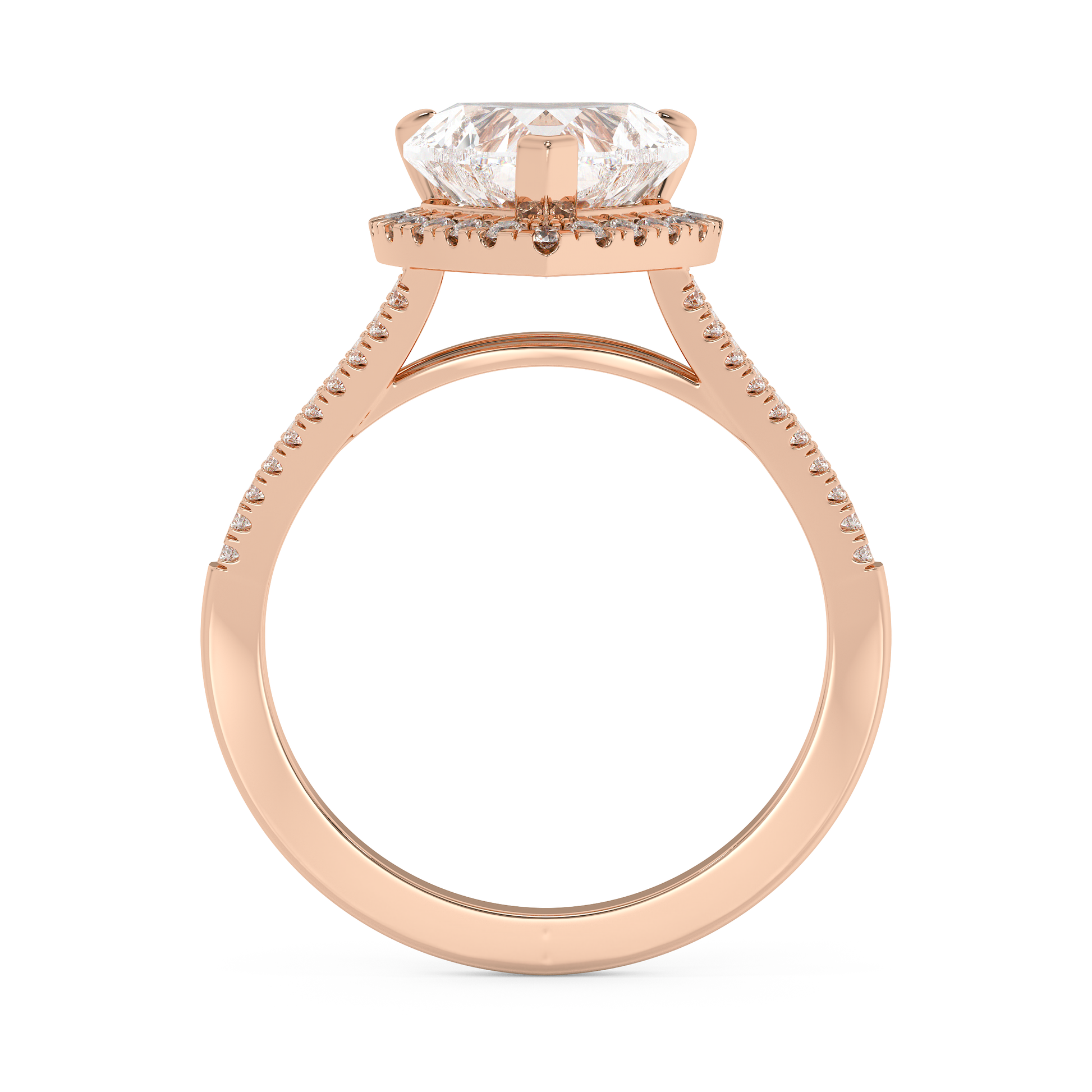 Emerald Solitaire Lab Grown Diamond Engagement Ring