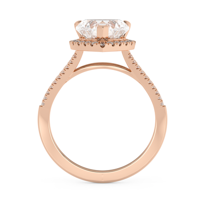Emerald Solitaire Lab Grown Diamond Engagement Ring