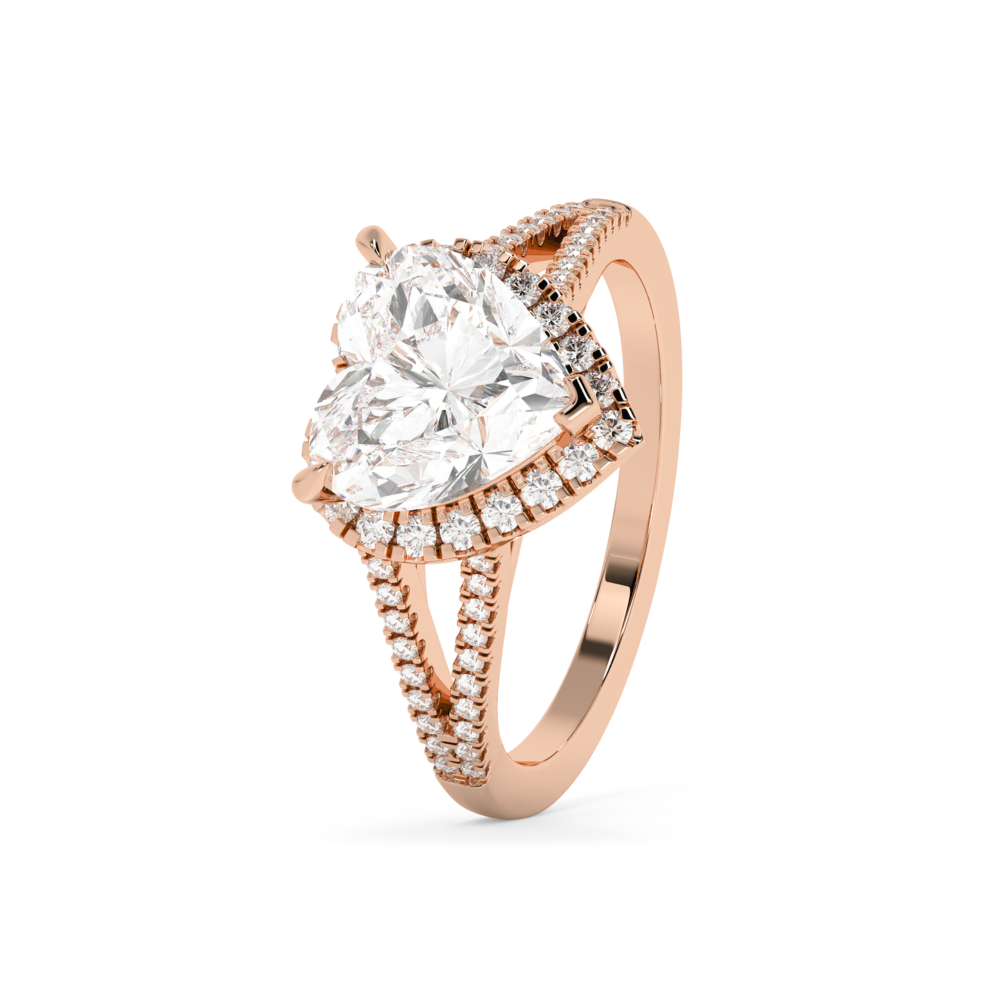 Emerald Solitaire Lab Grown Diamond Engagement Ring