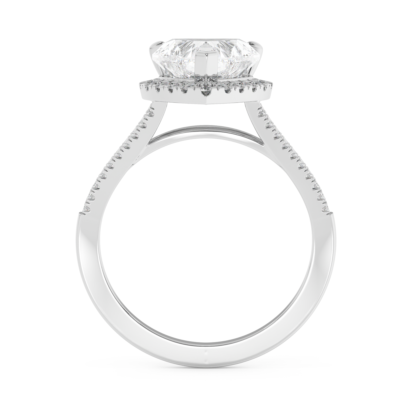 Emerald Solitaire Lab Grown Diamond Engagement Ring