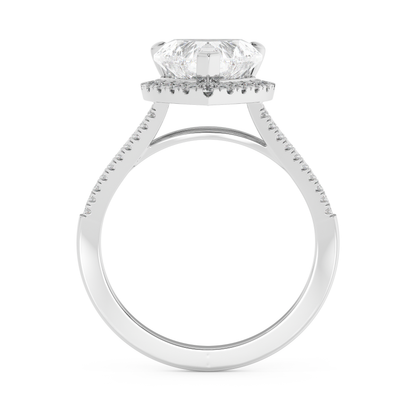 Emerald Solitaire Lab Grown Diamond Engagement Ring