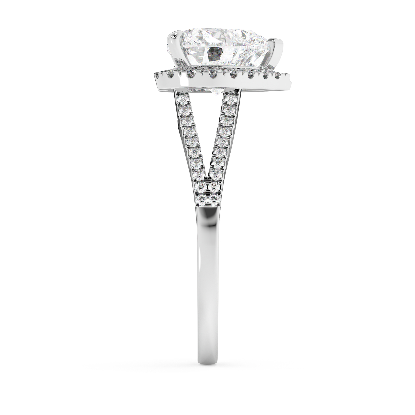 Emerald Solitaire Lab Grown Diamond Engagement Ring