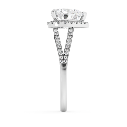 Emerald Solitaire Lab Grown Diamond Engagement Ring