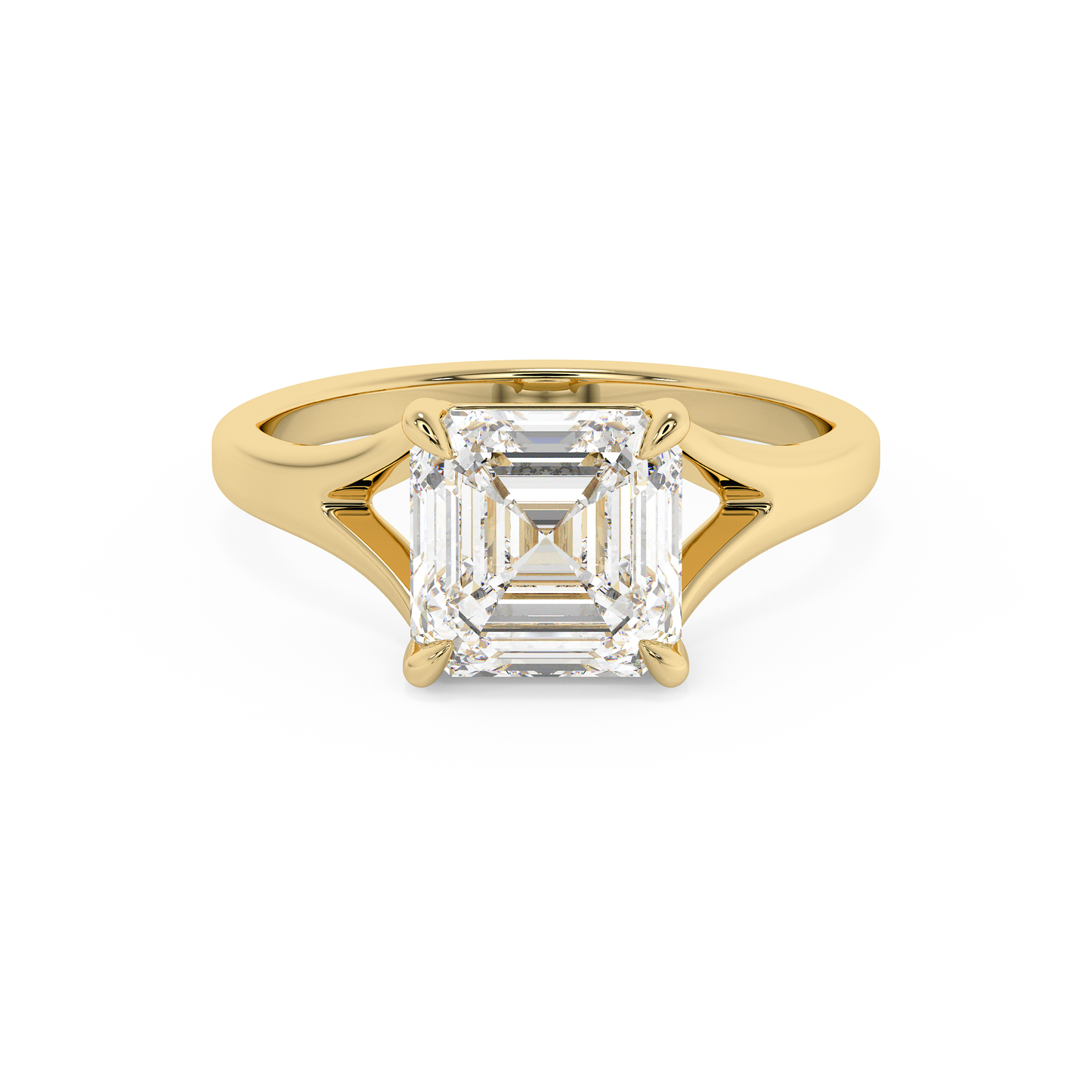 Emerald Solitaire Lab Grown Diamond Engagement Ring