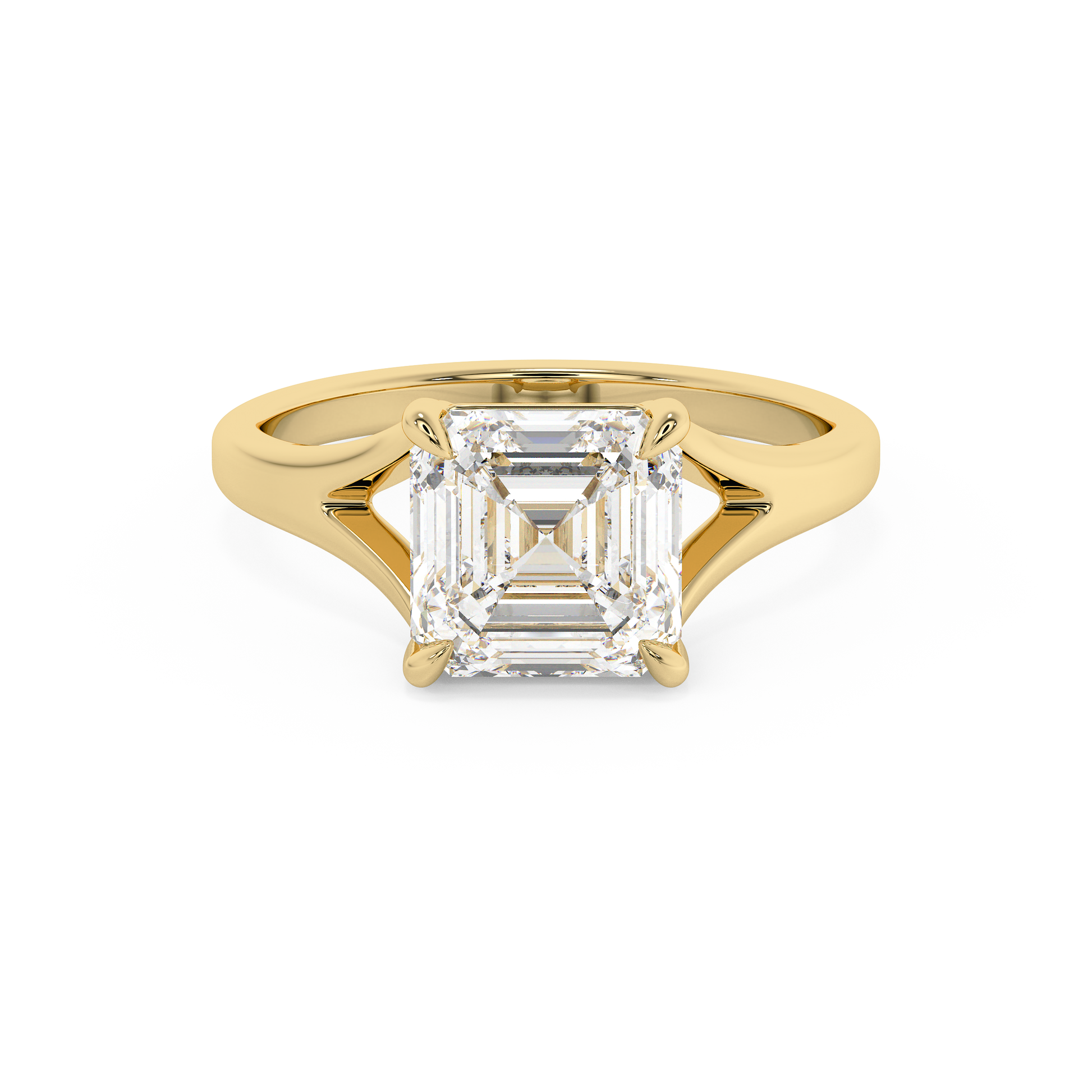 Emerald Solitaire Lab Grown Diamond Engagement Ring